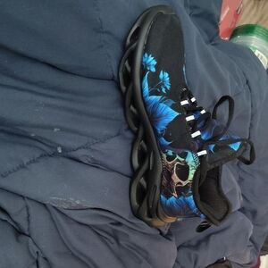 Black and Blue Floral Sneakers